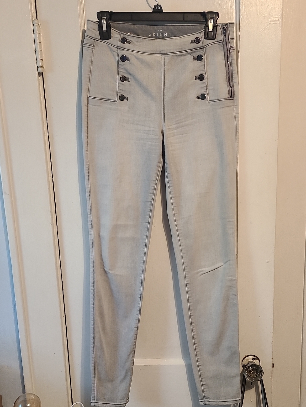 White House Black Market Light Gray Skinny Jeans
